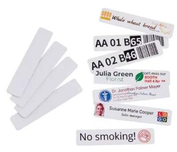 Zelfklevende plastic kaartjes 80 x 18mm