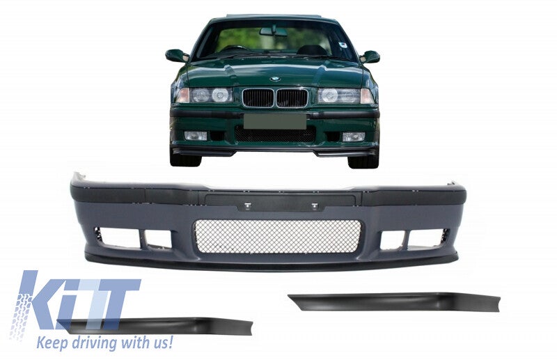 BMW e36 (92-98) Front Bumper With Front Splitters Flaps M3 Design