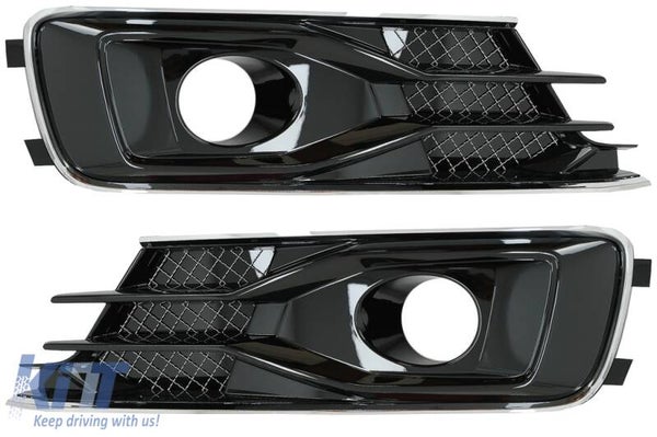 Audi A6 C7 4G (15-18) Facelift Lower Grill Covers Side Grilles Black Edition