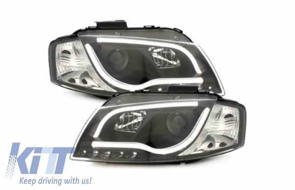 Audi A3 (03-08) Evo LED Headlights Tube Lights Black