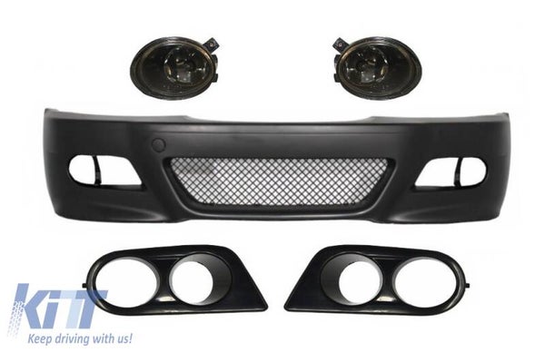 BMW e46 (98-04) Front Bumper With Fog Lights And Fog Light Covers M3 Design