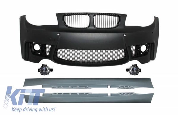 BMW e87 (04-12) Front Bumper With Fog Lights And Side Skirts 1M Design