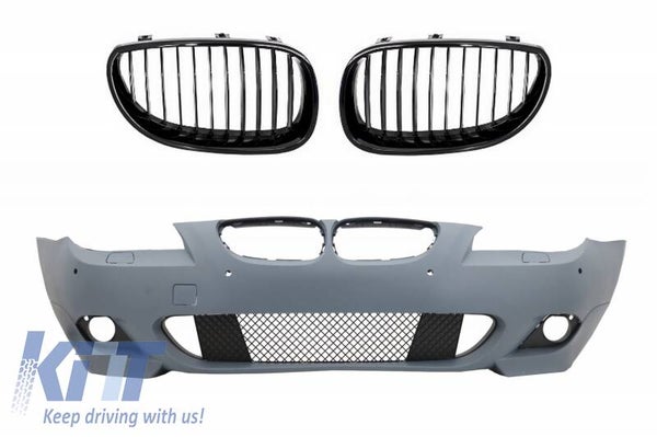 BMW e60 e61 (07-10) Front Bumper With Central Kidney Grilles M-Tech Design PDC