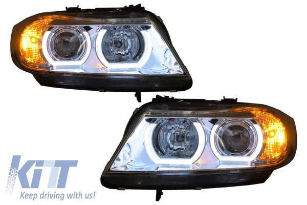 BMW e90/e91 (05-08) Headlights 3D LED Angel Eyes U-Type Chrome HID