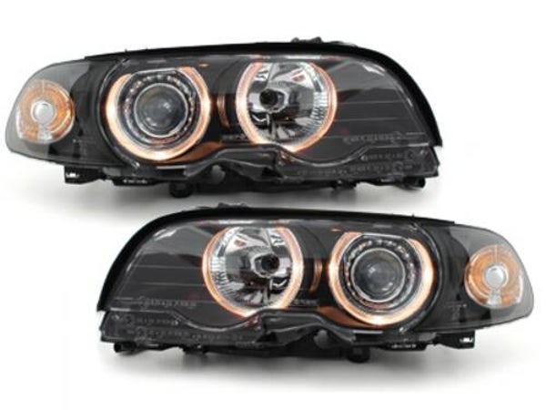 BMW e46 Coupe/Cabrio (98-02) Headlights Angel Eyes Black