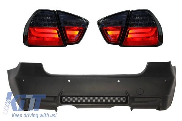 BMW e90 (05-08) Rear Bumper M3 Design With PDC LED Taillights Smoke