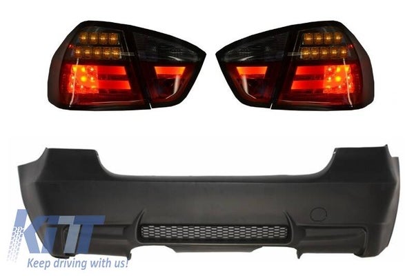 BMW e90 (05-08) Rear Bumper M3 Design Without PDC LED Taillights Red/Smoke