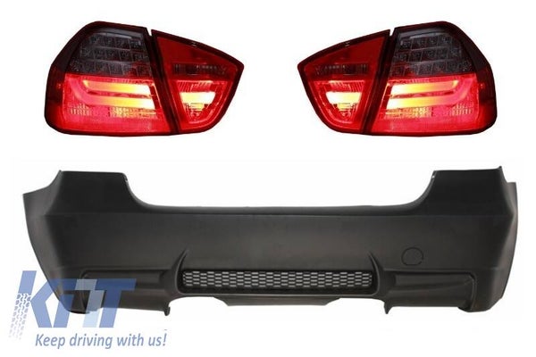 BMW e90 (05-08) Rear Bumper M3 Design Without PDC LED Taillights Red/Smoke