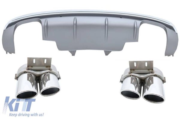 Audi Q5 8R (13-16) Facelift Rear Diffuser With Exhaust Muffler Tips S-Line Bumper