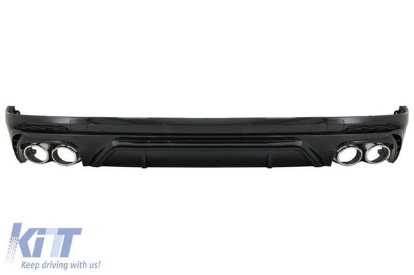 Audi Q5 FY S-Line (18-20) Rear Diffuser Double Outlet Silver Tips