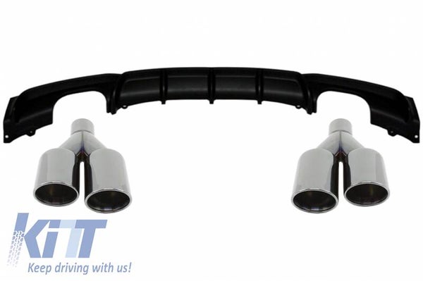 BMW f30/f31 (11-Up) Rear Diffuser M Performance Design Double Outlet Exhaust Muffler Tips Black