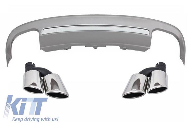 Audi A5 8T (12-15) Coupe/Cabrio Rear Diffuser With Exhaust Muffler Tips S5 Design