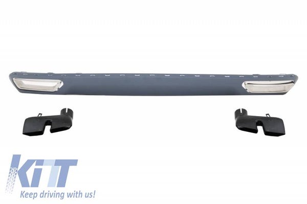 Audi A6 4G (10-14) Facelift Rear Diffuser & Exhaust Tips W12 Design