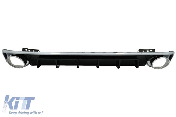 Audi A6 C8 4K (18-Up) Sedan/Avant Rear Diffuser & Exhaust Tips RS6 Design Silver