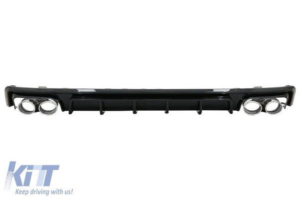 Audi A6 C8 4K (18-Up) Sedan/Avant Rear Diffuser & Exhaust Tips S6 Design Piano Black