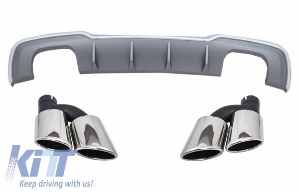 Audi A3 (16-19) Facelift Hatchback Sportback Rear Diffuser S-Line Bumper S3 Design With Exhaust Muffler Tips