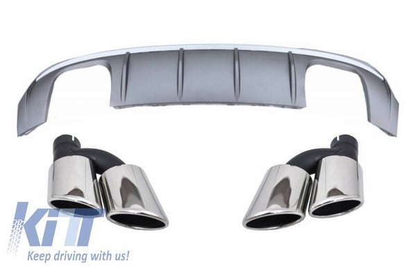 Audi A3 (16-19) Facelift Rear Diffuser S-Line Bumper Sedan S3 Design With Exhaust Muffler Tips