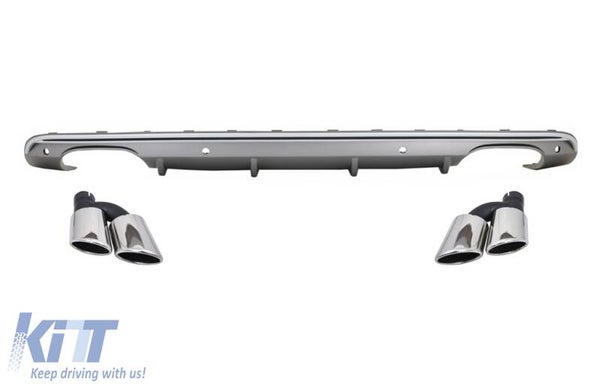 Audi Q5 8R (09-16) Facelift Rear Diffuser With Exhaust Muffler Tips Only S-Line Bumper
