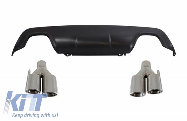 BMW e60 e61 (03-10) Rear Diffuser With Exhaust Muffler Tips Quad M-Tech Design