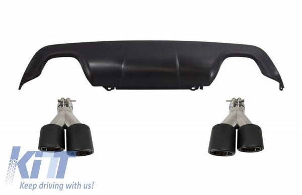 BMW e60 e61 (03-10) Rear Diffuser With Dual Twin Exhaust Muffler Tips Carbon M-Tech Design