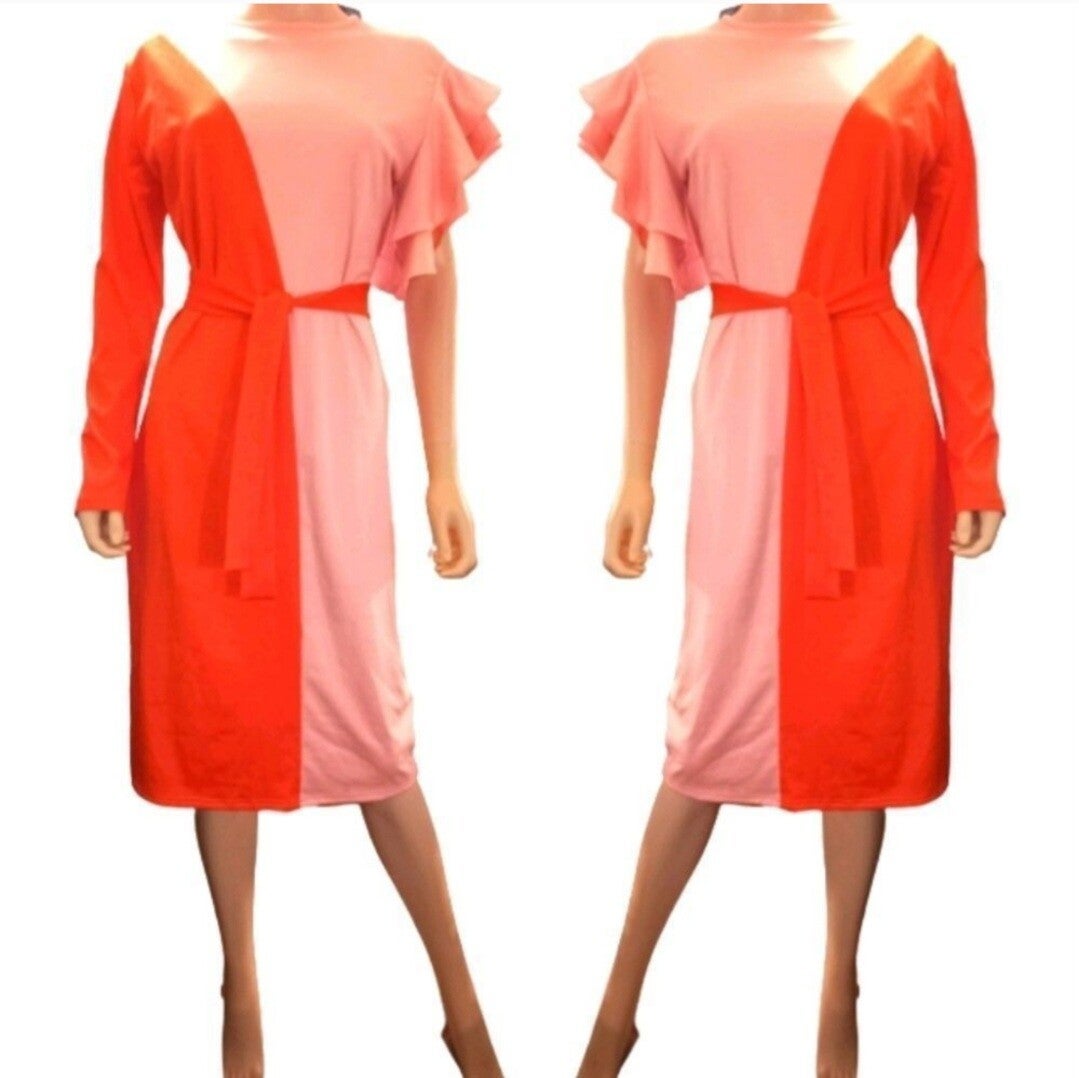 Asymmetric Colorblock Dress