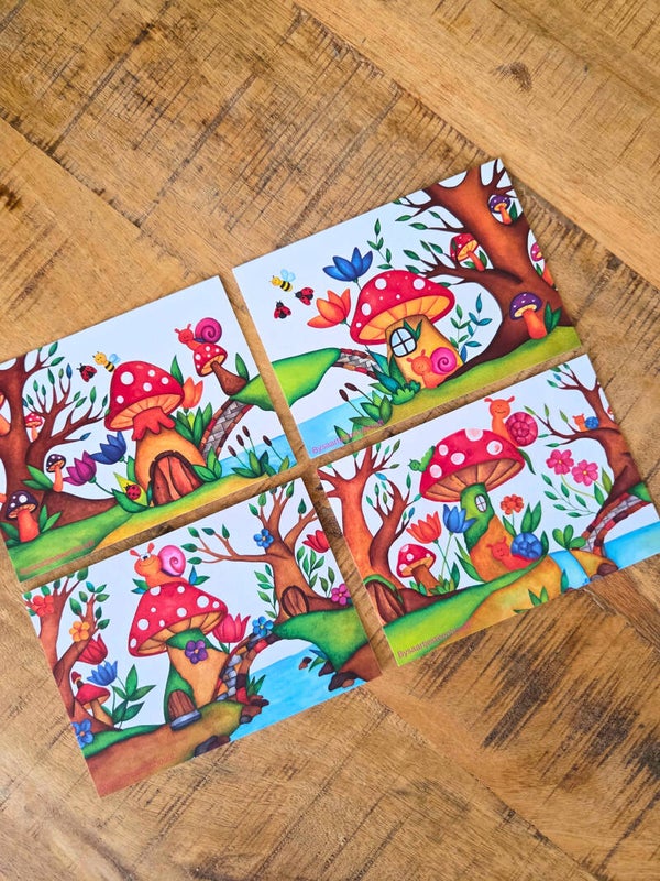 Fantasiebos wenskaarten (set)