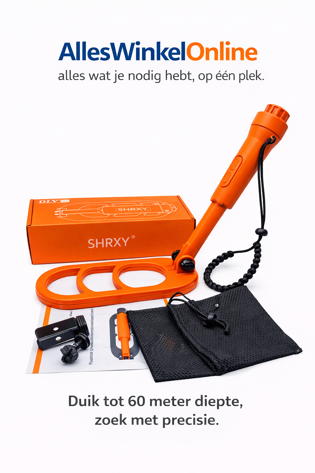 Waterdichte Pinpointer Metaaldetector – Duiken tot 60 Meter | Complete Set