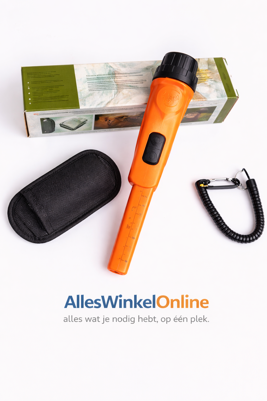 Waterdichte Pinpointer Metaaldetector – Oranje – 360° Detectie – Inclusief Hoes & Polskoord