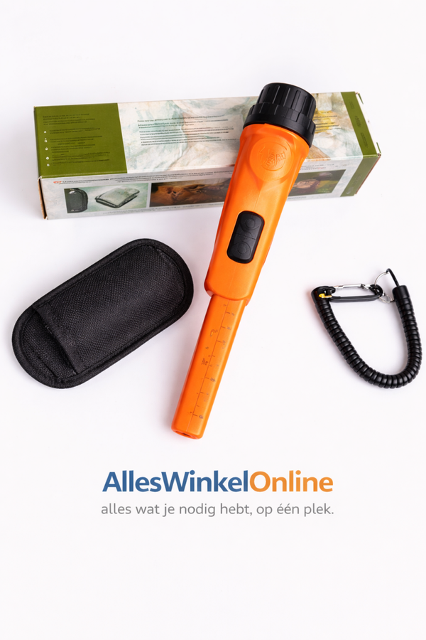 Waterdichte Pinpointer Metaaldetector – Oranje – 360° Detectie – Inclusief Hoes & Polskoord