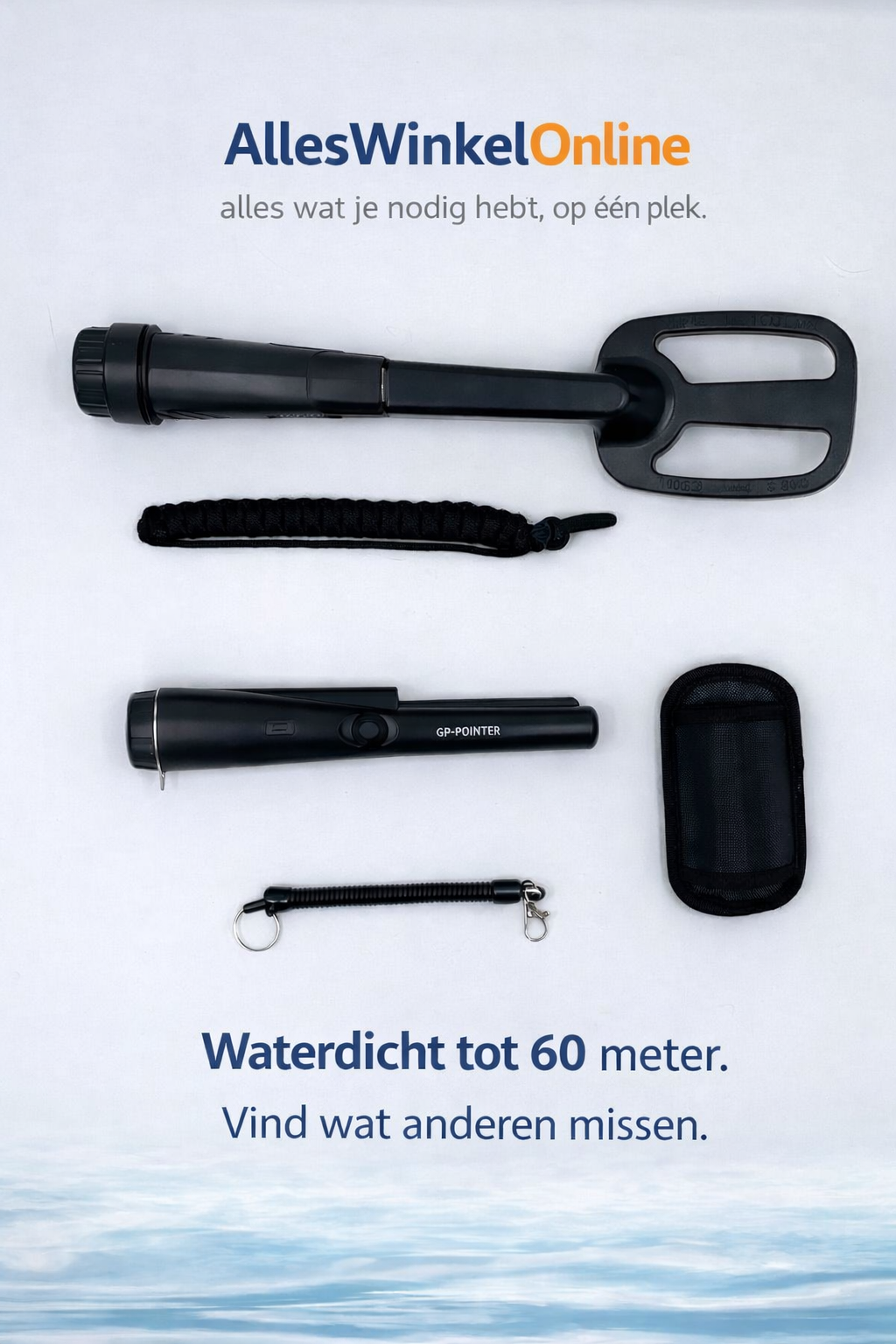 Onderwater Metaaldetector Set – Waterdicht tot 60 Meter (incl. GP-Pointer & Accessoires)