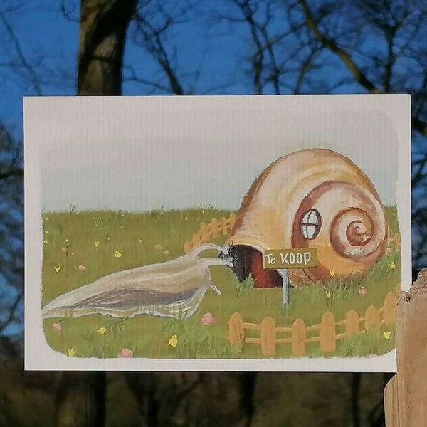 Wenskaart Verhuizende Slak