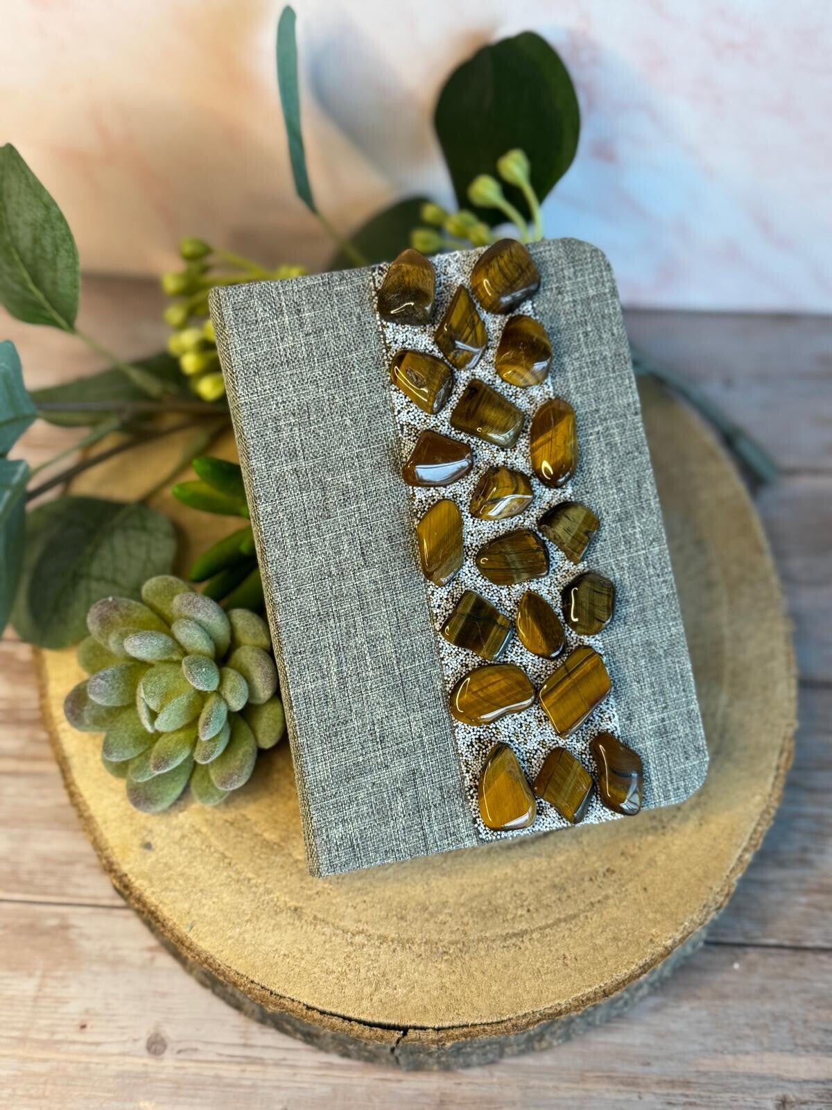 Edelstein-Notizbuch mit Tigerauge