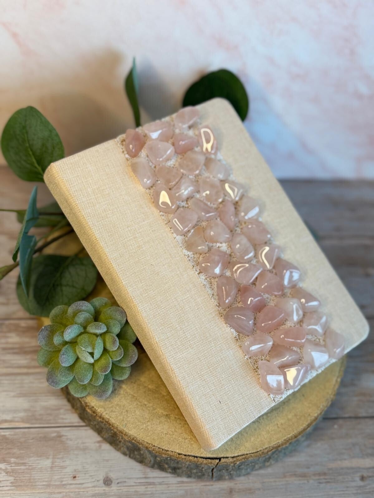 Edelstein-Notizbuch mit Rosenquarz