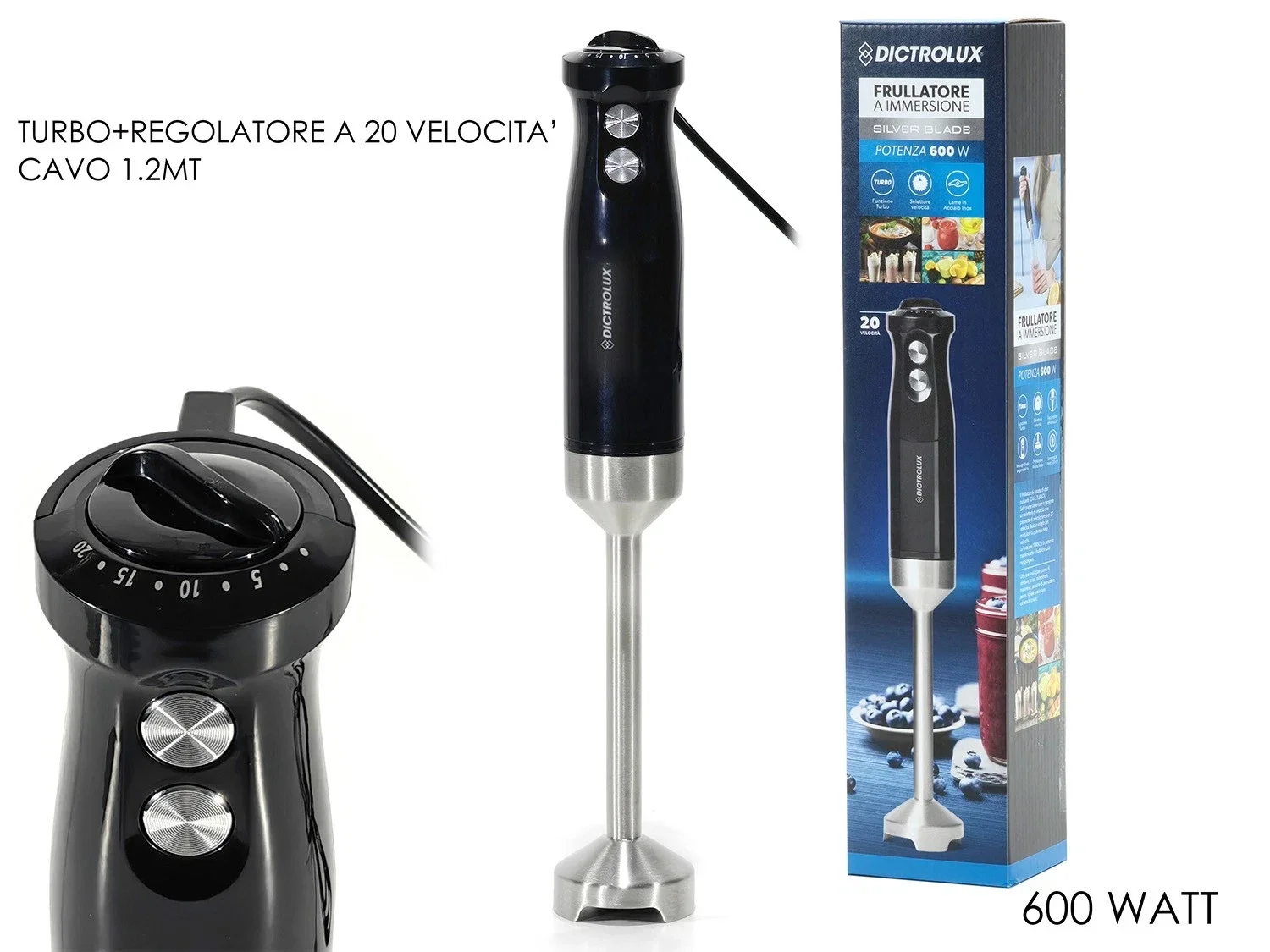 GT FRULLATORE IMMERSIONE 2VEL 600W