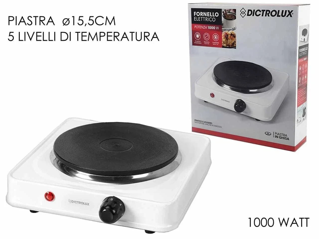 Fornello Elettrico 1000w