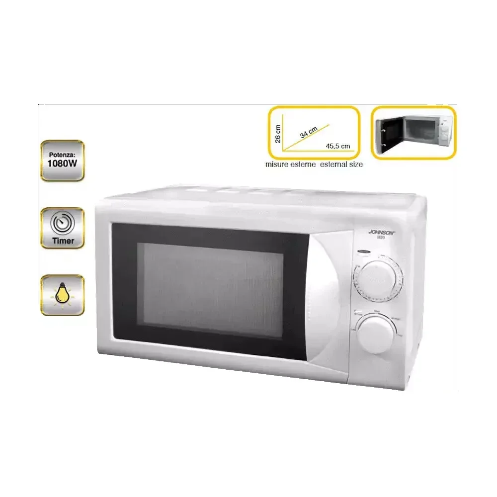 Forno M20 A Microonde da 20 L, Timer Piatto, Scongelamento e 5 Potenze, 1080w
