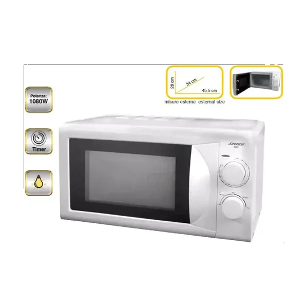 Forno M20 A Microonde da 20 L, Timer Piatto, Scongelamento e 5 Potenze, 1080w