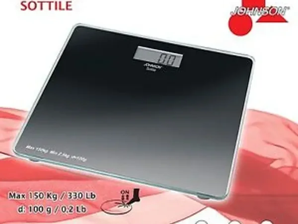 Bilancia Pesapersone Sottile Digitale elettronica Vetro Portata 150 kg nera