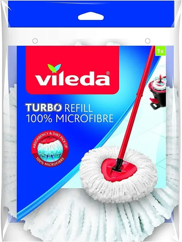 VILEDA RICAMBIO PER TURBO REFIL SMART MOP PANNO LAVAPAVIMENTI 100% MICROFIBRE