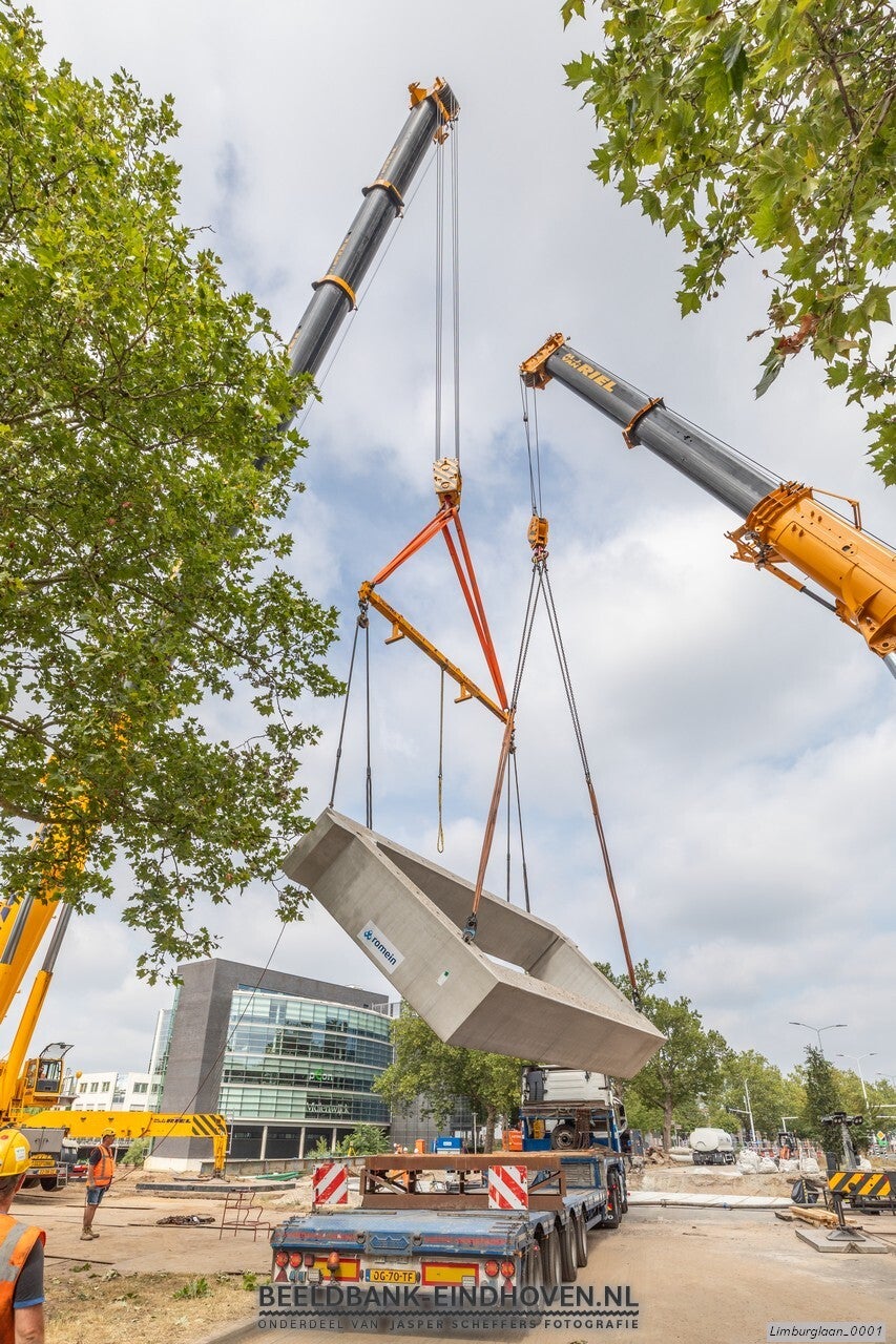 Fietstunnel Limburglaan in aanbouw