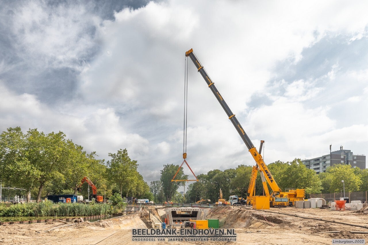 Fietstunnel Limburglaan in aanbouw