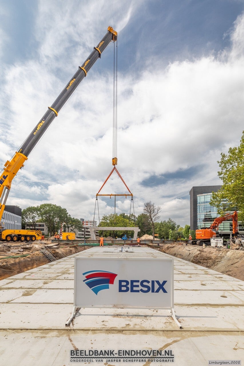Fietstunnel Limburglaan in aanbouw
