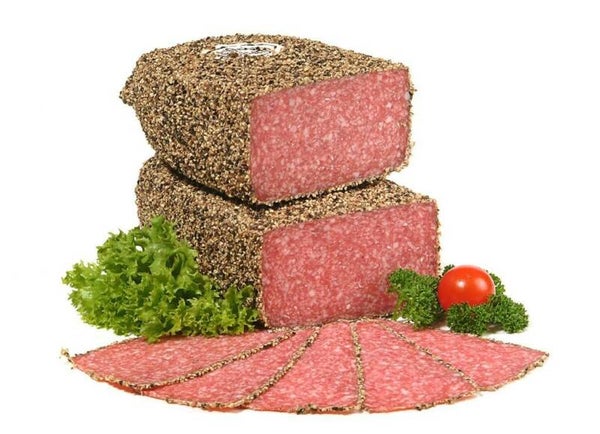 Peper cervelaat - per 100 gram