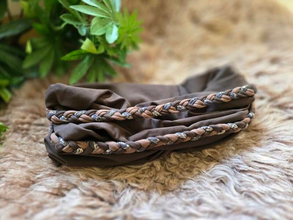 Bohemian Haarband Donker Bruin