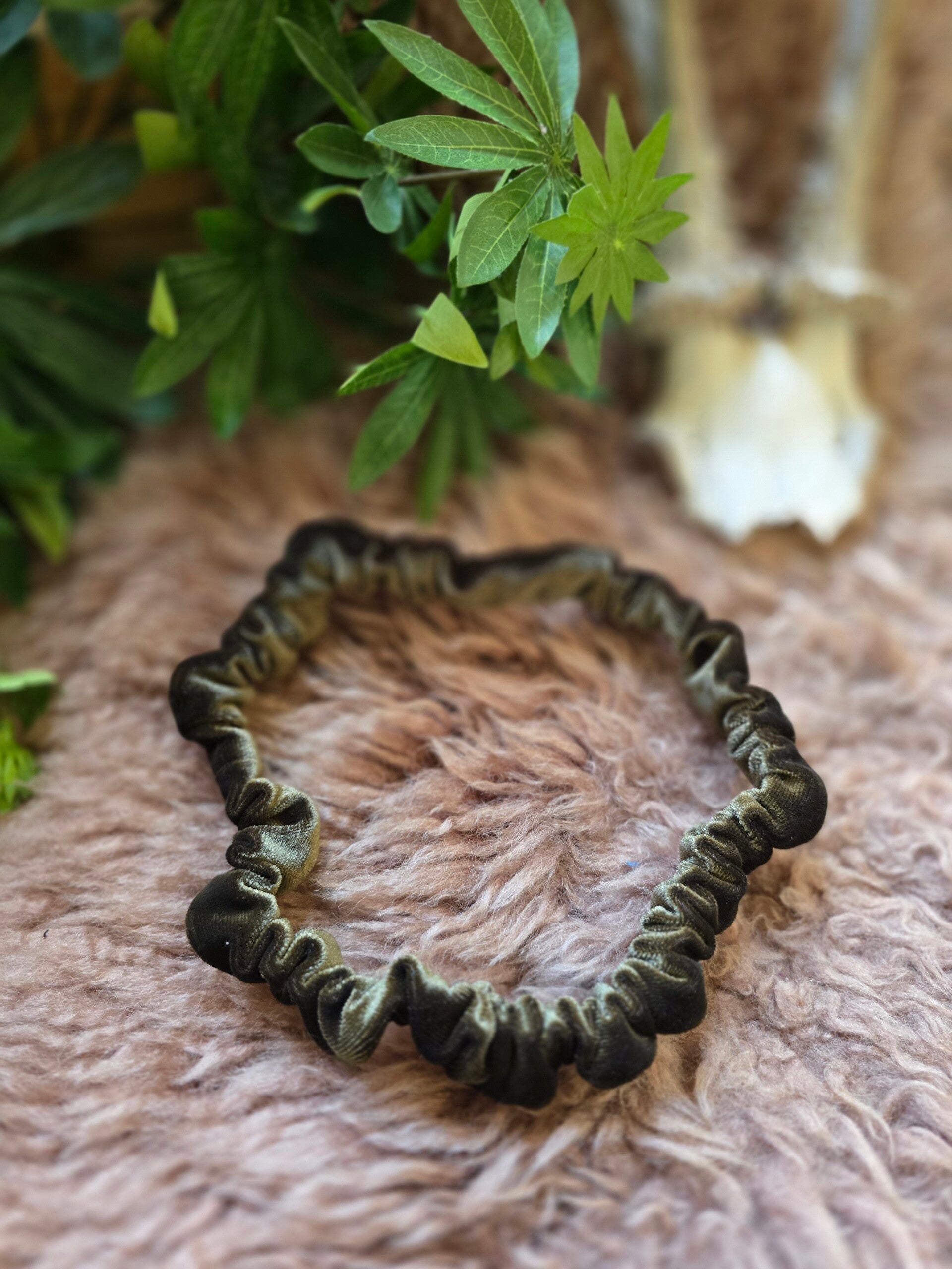 Velvet Scrunsie "Dark Green"