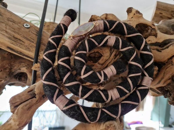 Spiralock ash Black / ash pink maansteen