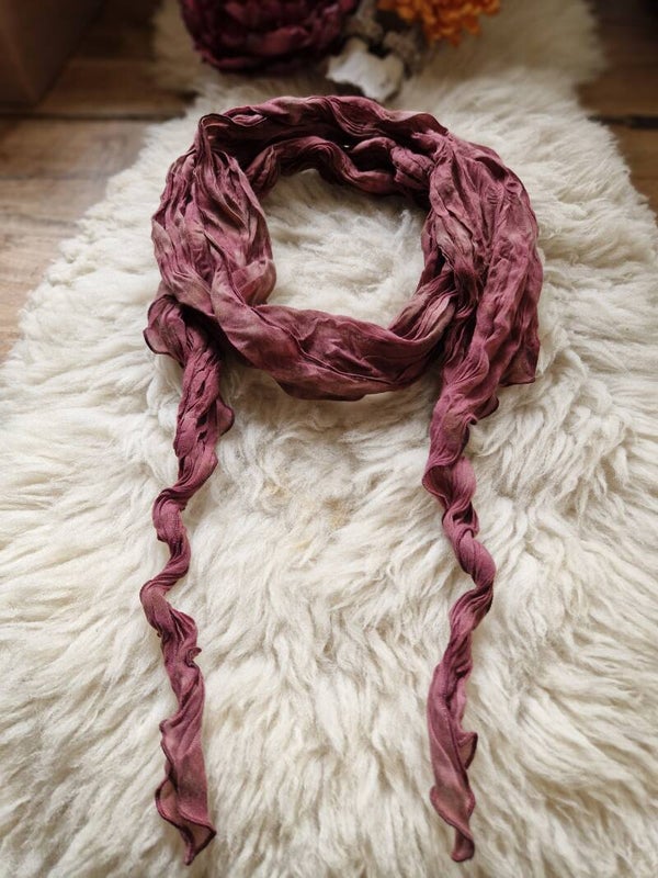 Watercolor haar sjaal " Donker Oud Roze"