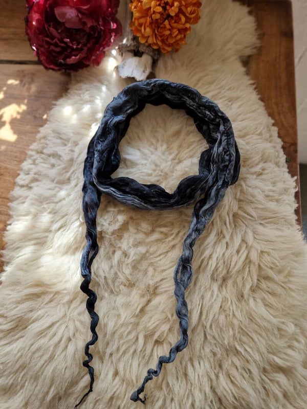 Watercolor haar sjaal " Donker blauw"