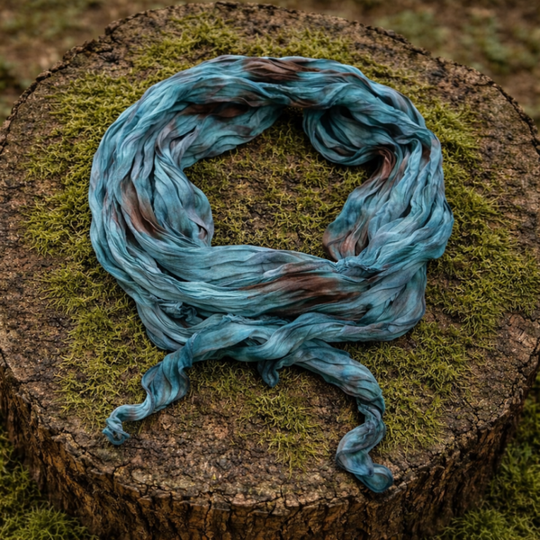 Watercolor haar sjaal " Blauw "