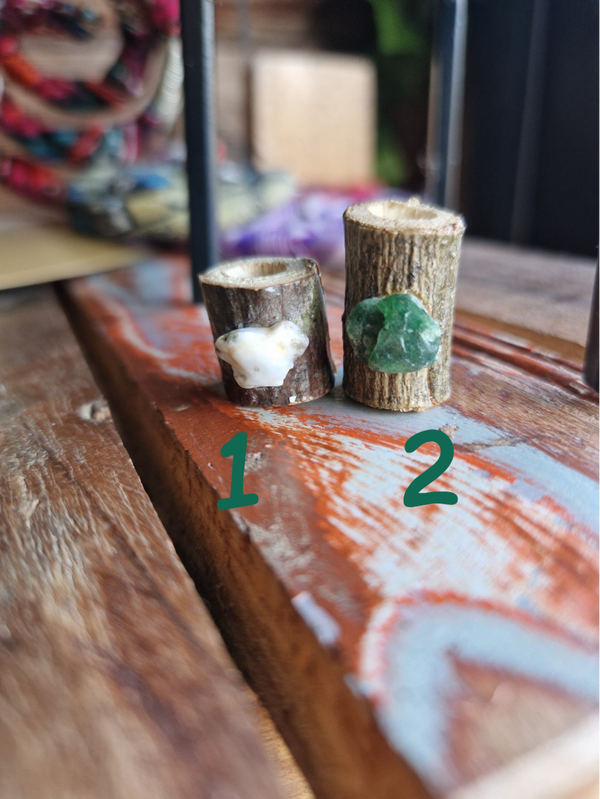 Beadies natuurlijk hout met edelsteen